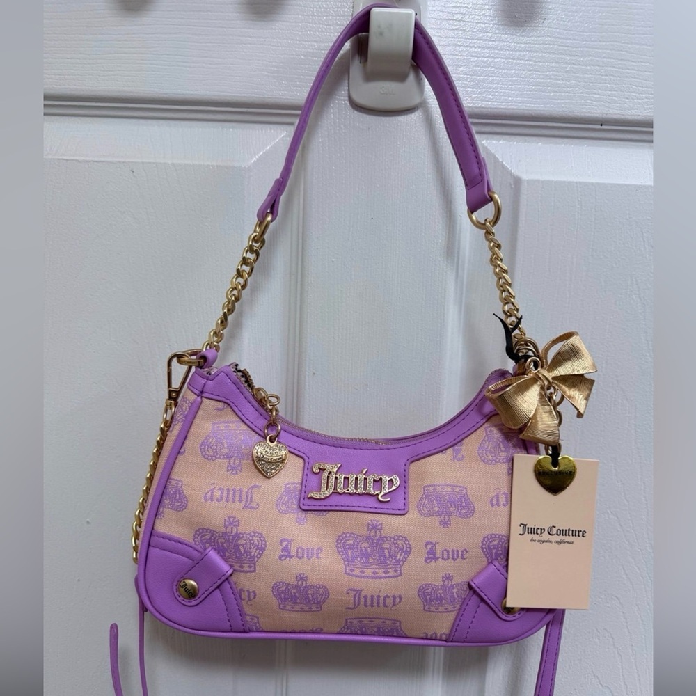 NWT Juicy Couture Vintage Couture Shoulder Bag in Pink Diamond/Violet